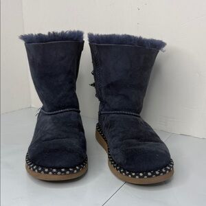 Women's Navy Suede Boots